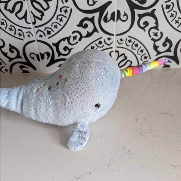 Douglas Cuddle Toys NAHLAH Plush BLUE NARWHAL Stuffed 4150 Rainbow Sparkly - Picture 3 of 6